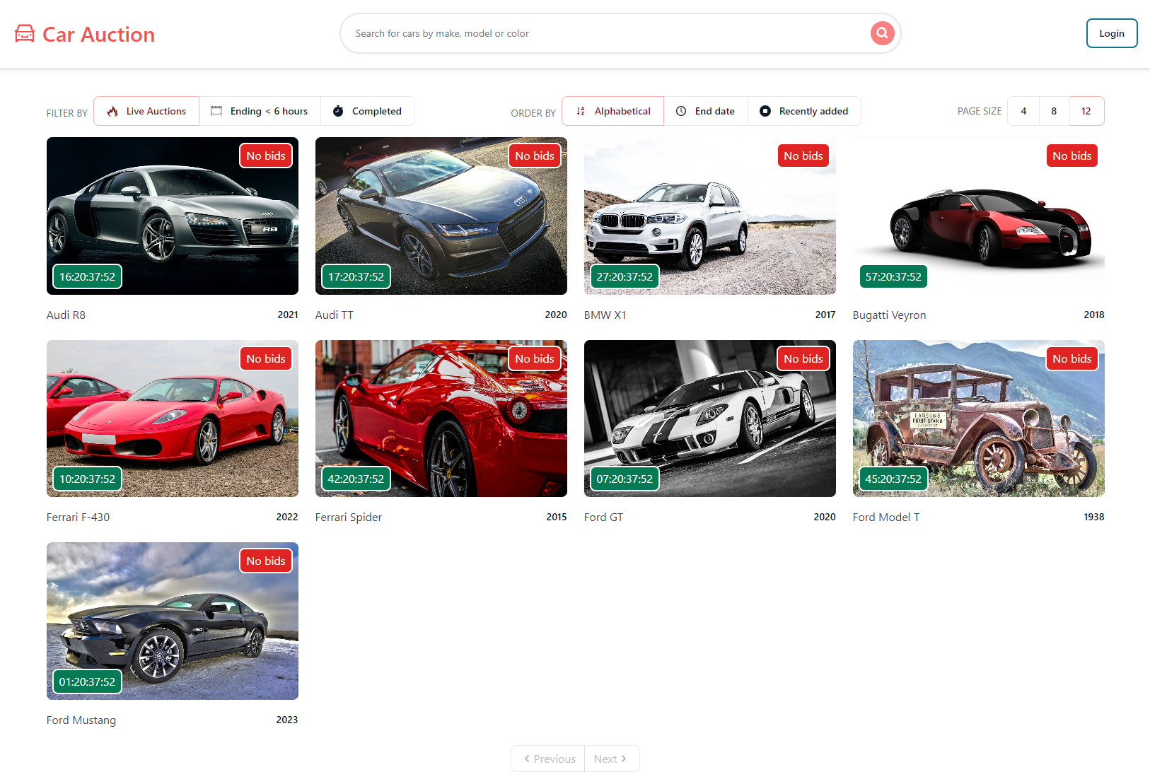 Car auction site